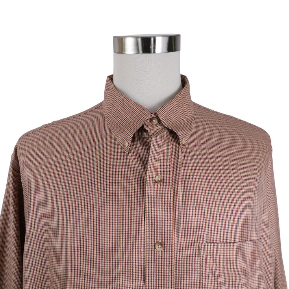 Jos. A. Bank Men's Travelers's Collection XL Button Down Shirt Brown Checked